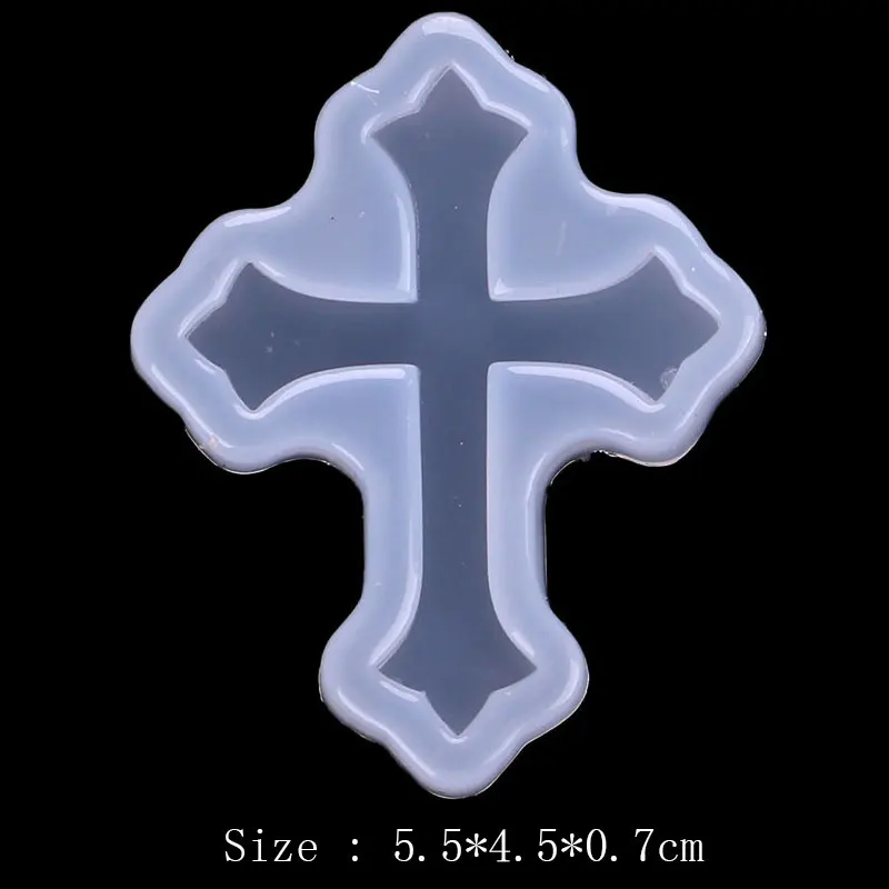 

1PC Retro Cross Mold Transparent Square Epoxy Resin Mold Punk Hip Hop Silicone Mold For DIY Making Jewelry Supplies Accessories