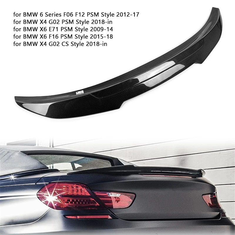 

Carbon Fiber Car Rear Spoiler Wing for BMW 6 Series F06 F12 2012-17 X4 G02 2018-in X6 E71 2009-14 X6 F16 2015-18 PSM/CS Style