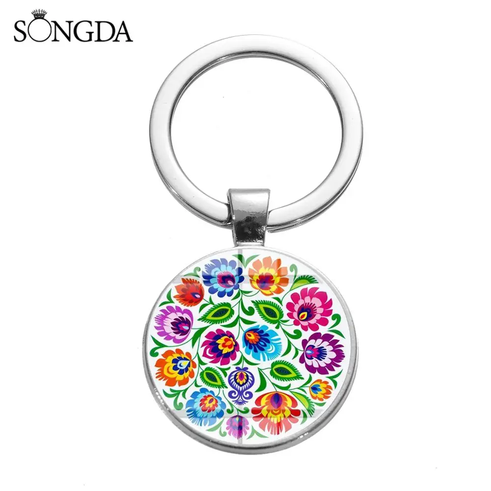 Брелок для ключей с классическим полированным фольклорным узором богемный