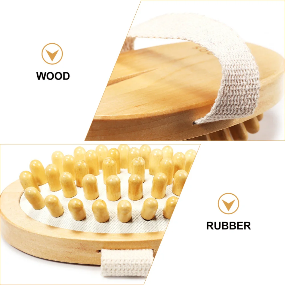 

1PC Body Bath Nursing Brush Compact Handle Brush (Wood Color)