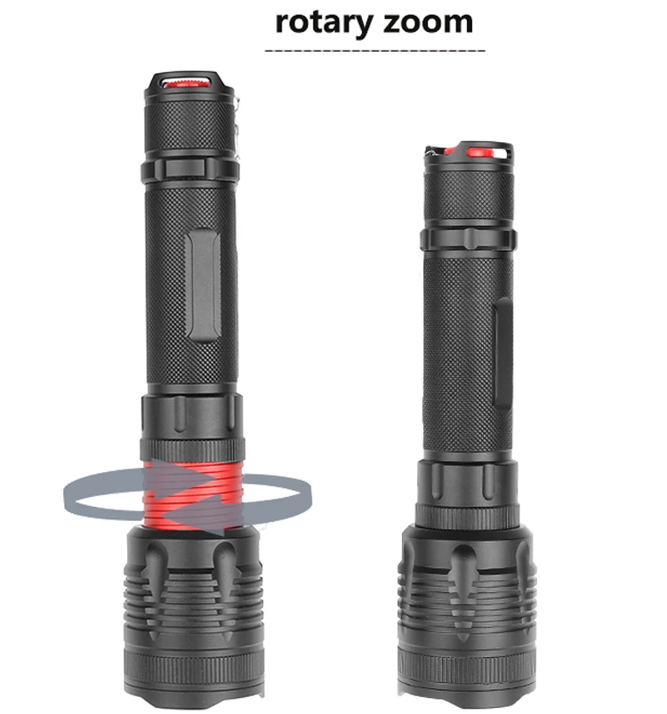 Fiyat XHP70.2 32w Güçlü Zoom Objektifi Taktik LED El Feneri 2*18650 Veya 26650 Pil Ampuller Su Geçirmez Alüminyum Fener Dış CE