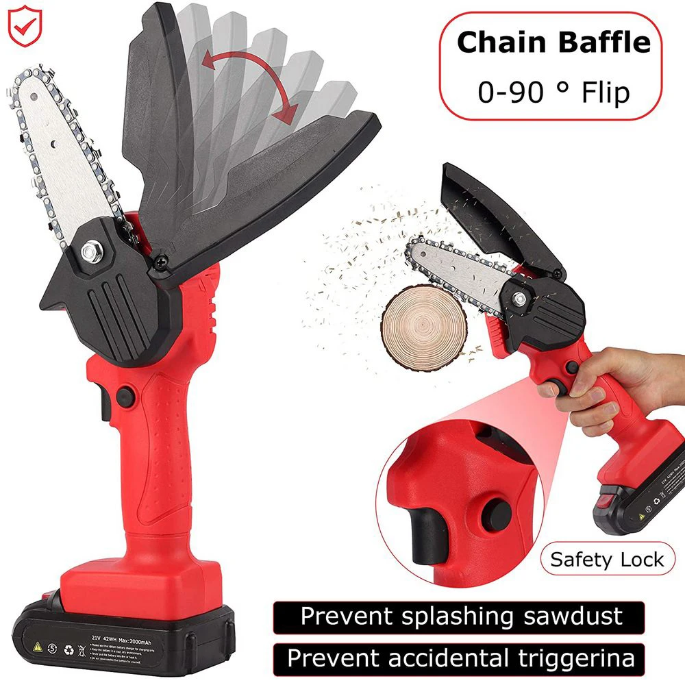 

4 Inch Mini Chainsaw Electric Cordless Chainsaw Pruning Shears Chainsaw with batteries Cutting Branches Garden Pruning Tools