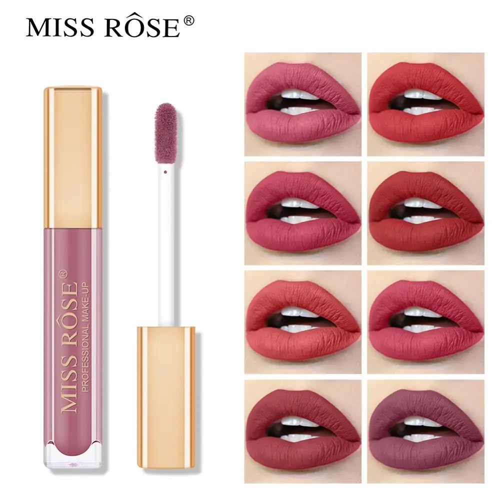 Бархатный матовый блеск для губ от Miss Rose 1 шт. высококачественный глянцевый