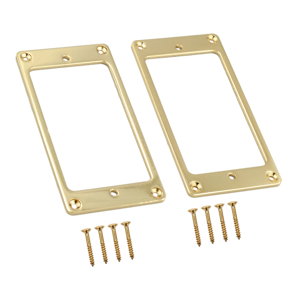 Набор из 2 плоских зажимных колец Humbucker для электрогитары LP Золотой|Детали и