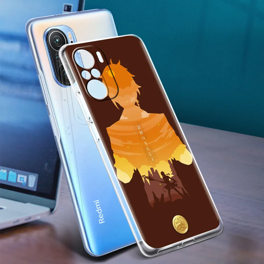 Soft Clear Case For Xiaomi Redmi Note 10 9 8 Pro 9S 10S 8T 9A 9C K40 7 9T 8A Shockproof Silicone Phone Cover Genshin Impact Game