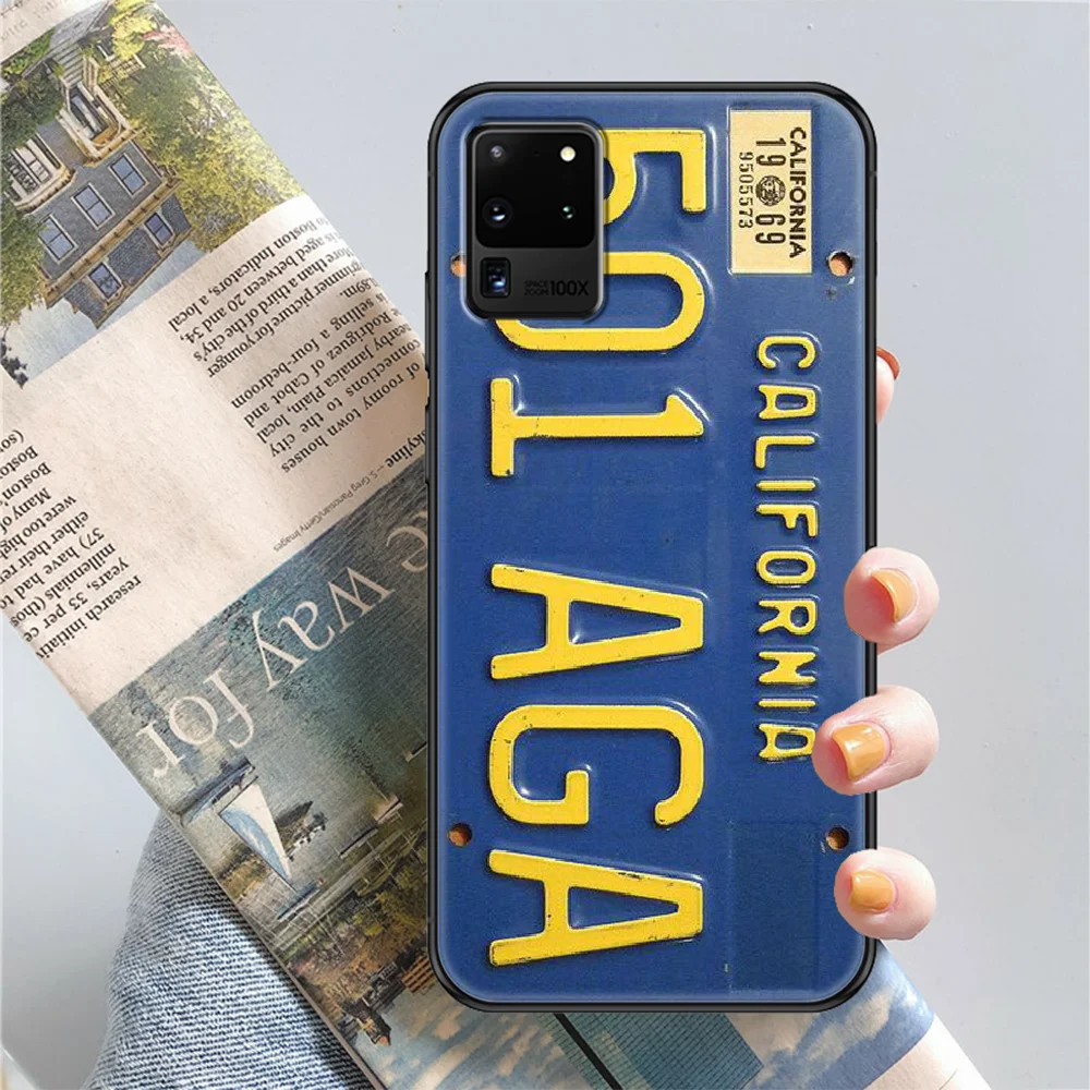

New York License Plate Number Phone case For Samsung Galaxy Note 4 8 9 10 20 S8 S9 S10 S10E S20 Plus UITRA Ultra black pretty