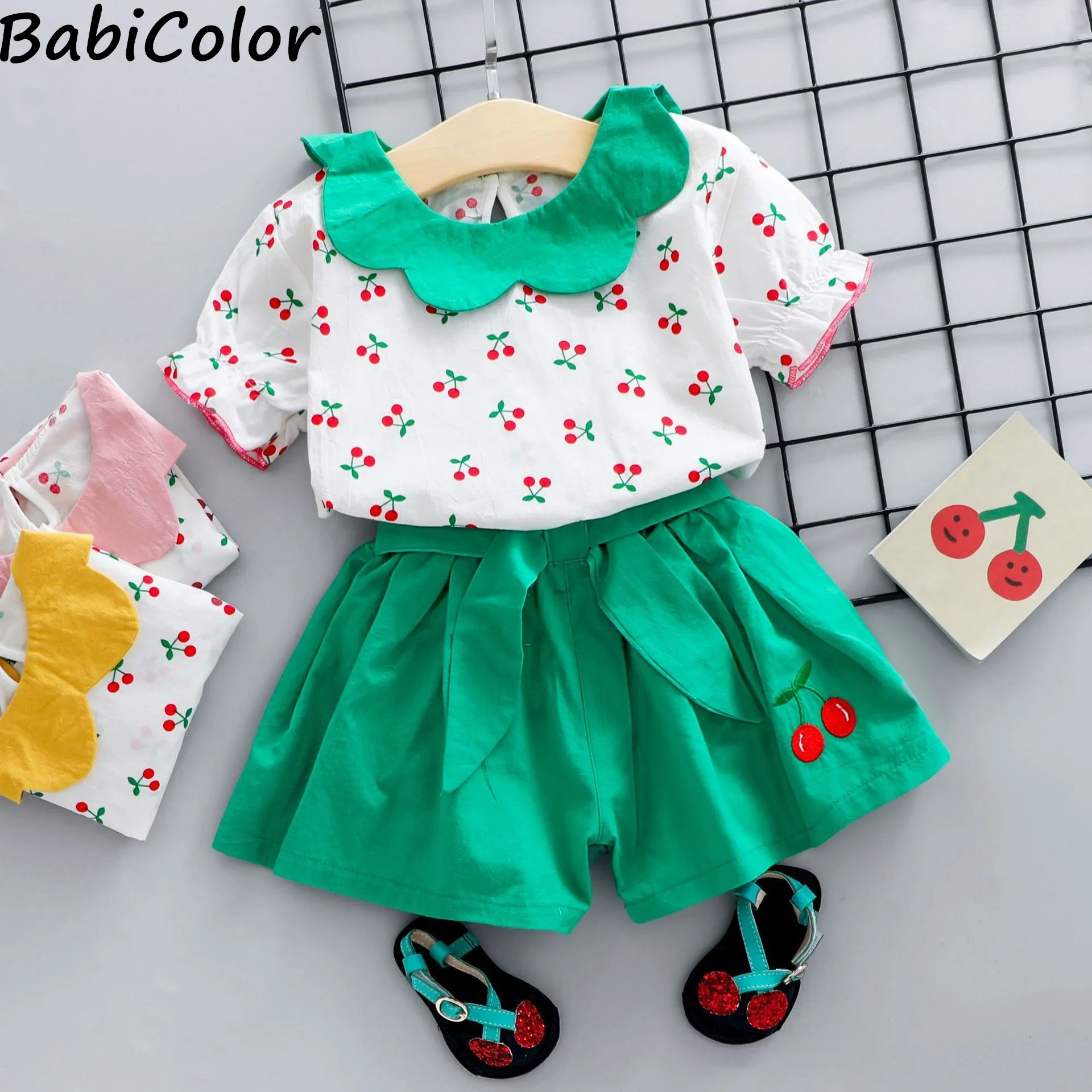 BabiColorBaby/комплекты одежды для маленьких девочек Новинка 2020 года Летняя одежда