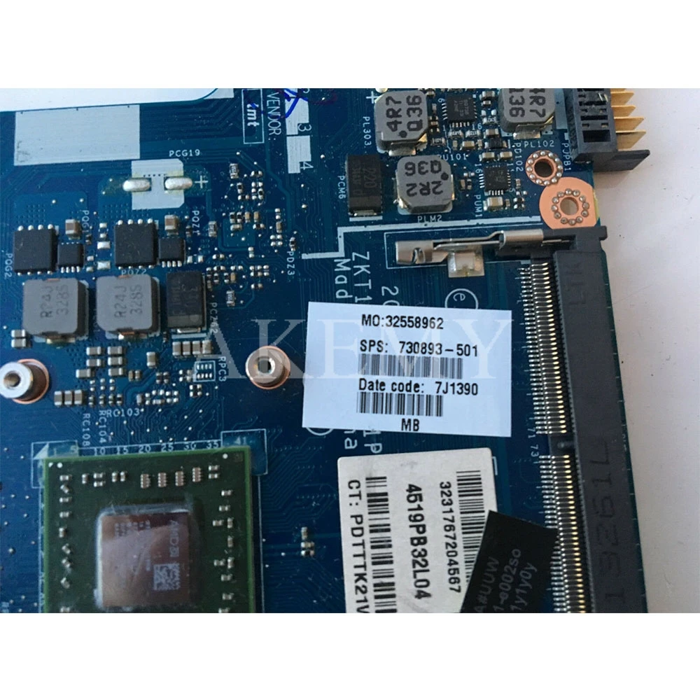 

730894-501 ZKT11 LA-A521P For HP Pavilion TS 11-E series motherboard with A6-1450 CPU All functions fully Tested