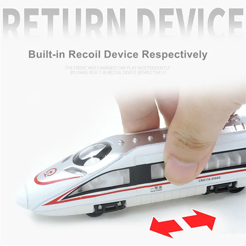 

1:64 Magnetic Pull Back Alloy Connected Subway Metro Track Train Model Sound&Light Car Toys for children Collection HotWheeling