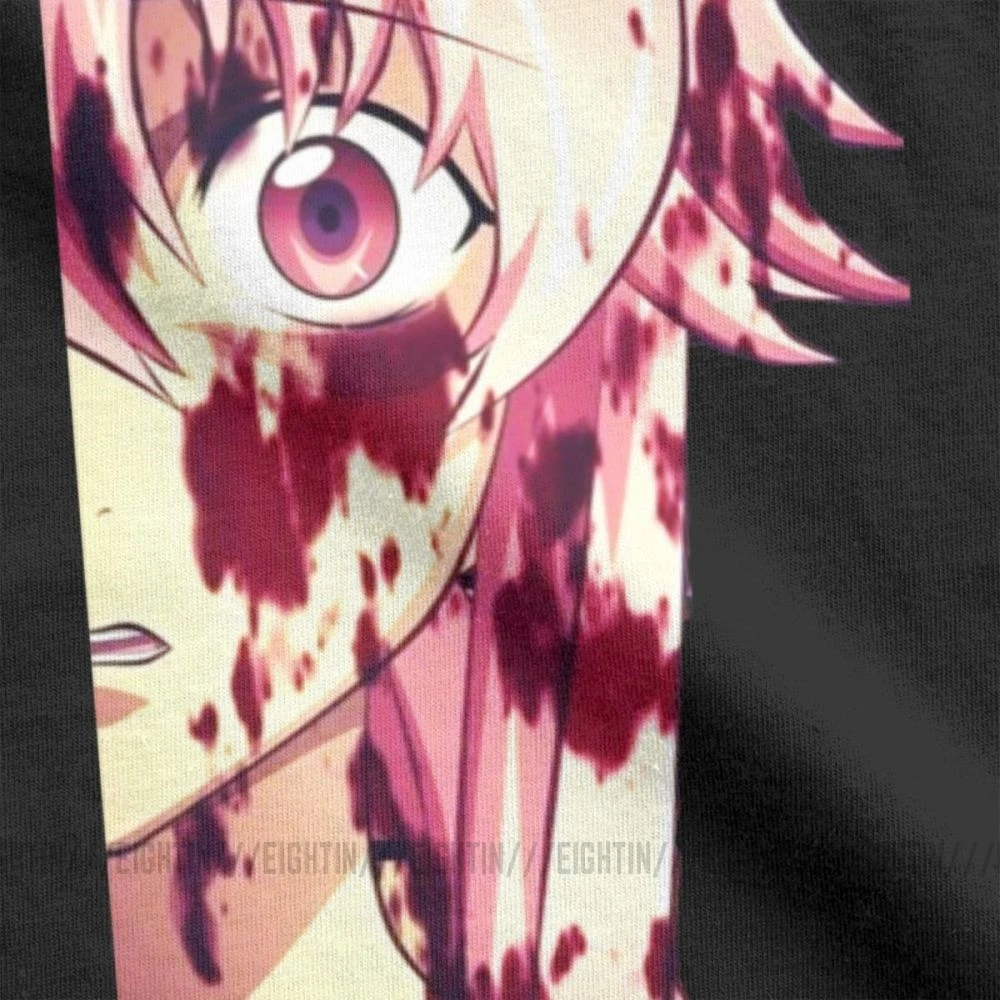 Футболка Yuno Gasai для мужчин тенниска из чистого хлопка майка Mirai Nikki с Аниме Манга