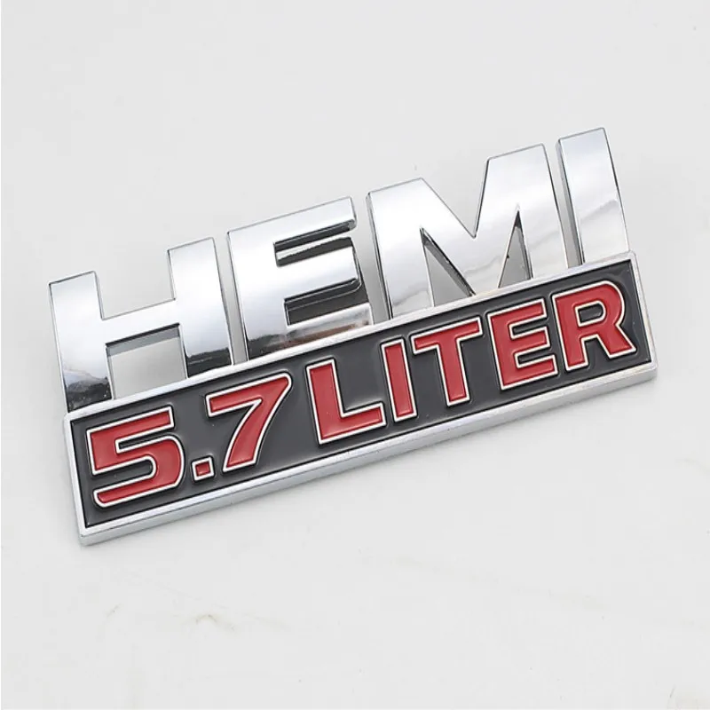 silvery 2 шт. черный 5,7 литр HEMI для ram 1500 2500 3500 крыло эмблема значок стикер - Название цвета: silvery
