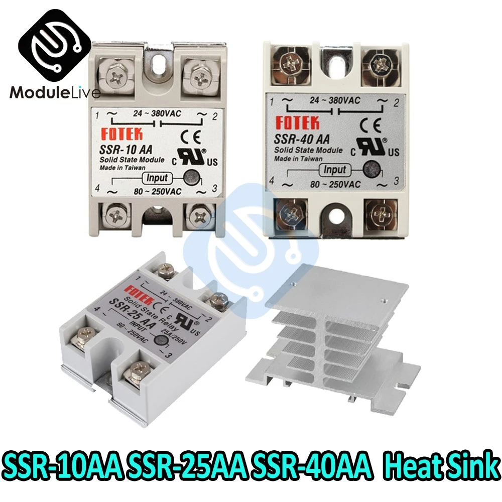 SSR 10AA 25AA 40AA AC Управление белый корпус Однофазное твердотельное реле 10A 25A 40A
