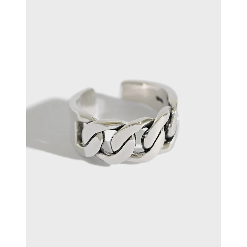 

Korean version of fashion and simple, retro old thick chain open ring