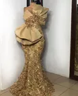 Официальное Платье для вечеринки, свадебное Золотое вечернее платье-русалка, Длинные африканские блестящие платья с аппликацией