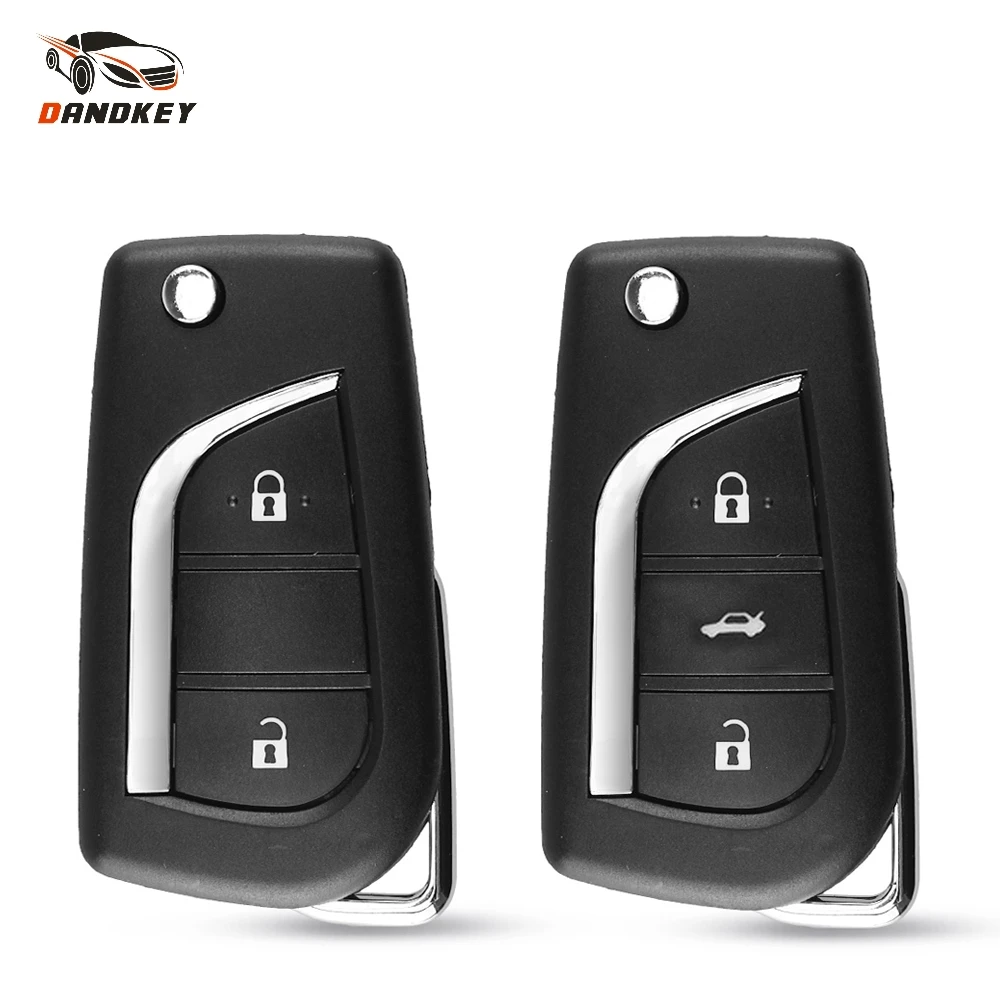 

Dandkey Car 2/3 Button Flip Remote Key Shell For Toyota Levin Camry Reiz Highlander Corolla 2014 Key Case Toy48 Toy43 Blade