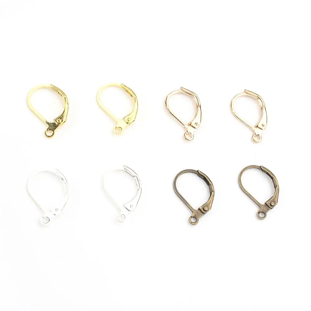 20pcs/lot 15*10mm Gold Silver Color French Lever Earring Hooks Wire Settings Base Hoops Earrings For DIY Jewelry Making Supplies | Украшения