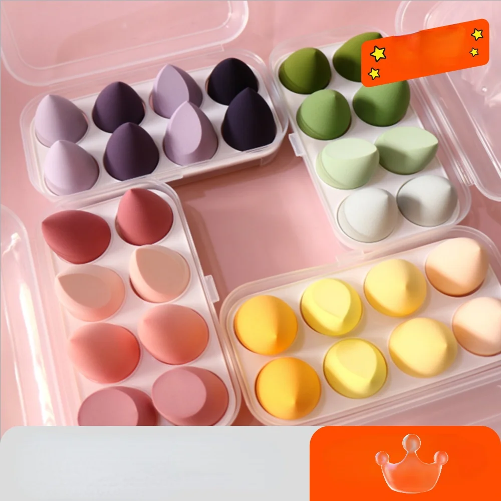 

8Pcs New Beauty Egg Set Gourd Water Drop Puff Makeup Puff Set Colorful Cushion Cosmestic Sponge Egg Tool Wet and Dry Use Make Up