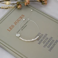 ashiqi 3 4 mm mini freshwater pearl bracelet 925 sterling silver for women natural shell flowers fashion match