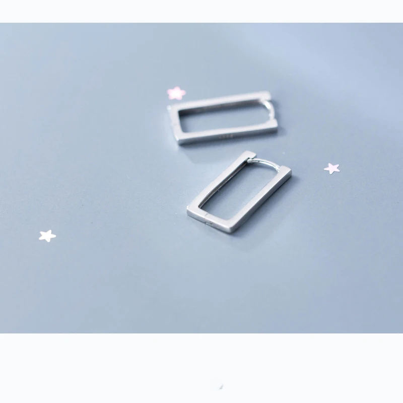 Женские и мужские прямоугольные серьги манжеты Trusta серебро 925 пробы Подарочные