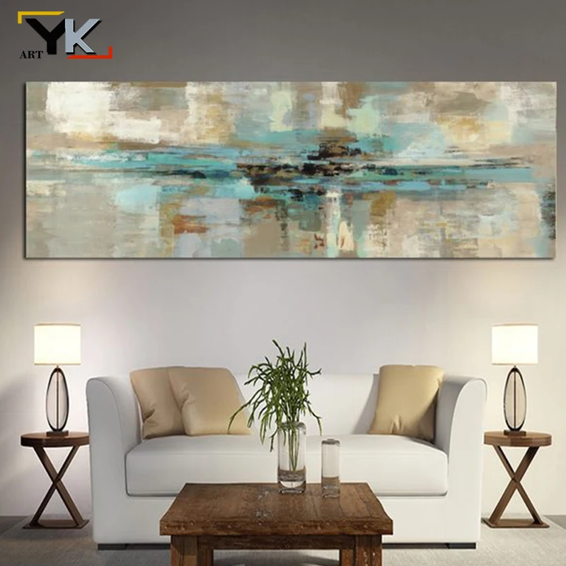 Abstract Turquoise Color Wall Art Canvas Painting Modern Graffiti Pop Decorative Picture For Living Bed Room Decor|Рисование и