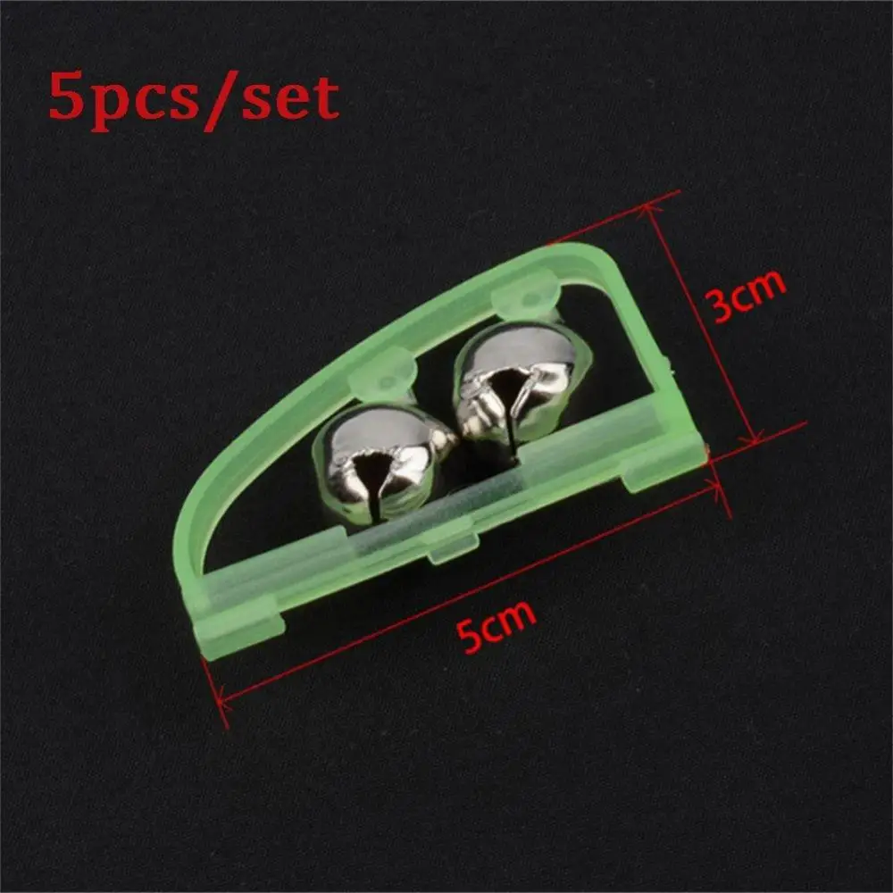 

5Pcs Fluorescent Glow in Dark 2 Bells Alarm Fishing Rod Alert Tool Accessories