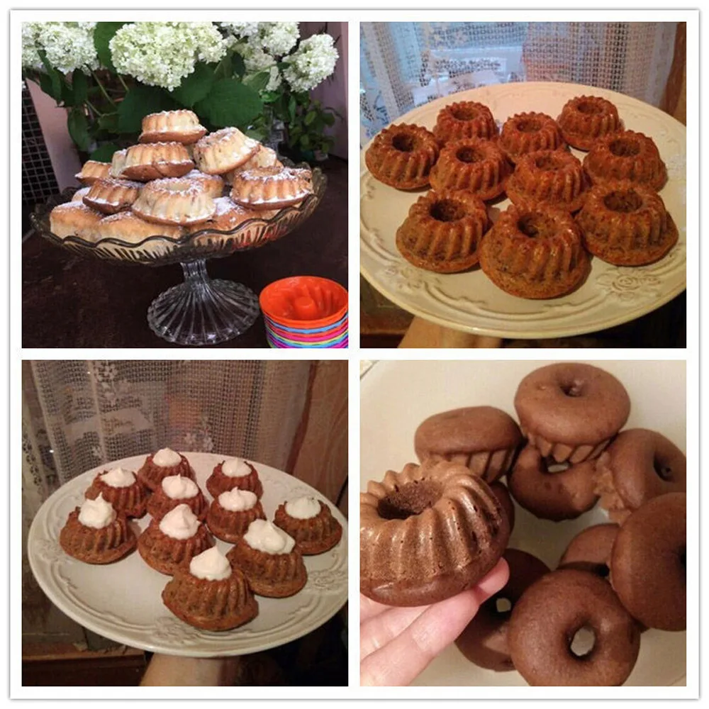 

12Pcs/Set Silicone Cake Mold Cup Cake-Form Bakeware Cookie Cupcake Making Tool Donuts Liner Baking Accessory Kitchen Supplies