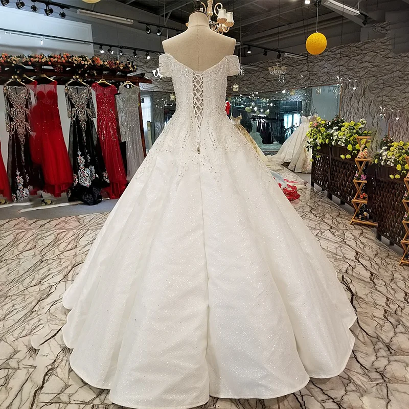 LS09670 свадебное платье длиной до пола с бисером открытыми плечами Милое Свадебное