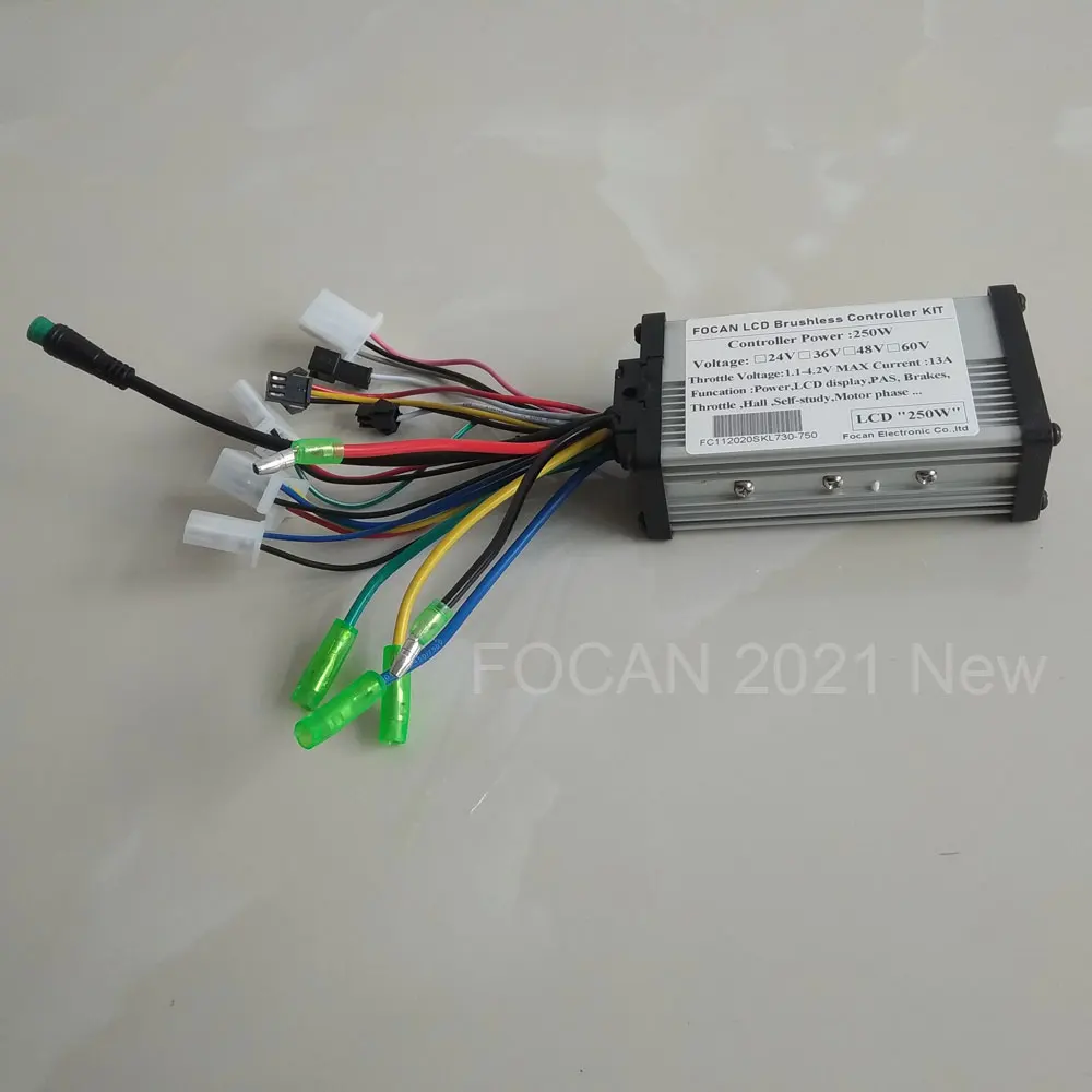 250W Электровелосипедный бесщеточный контроллер двигателя с ЖК-панелью отображения и дугообразным газом электрический велосипед-самокат S886.