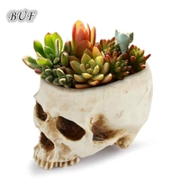 buf skull flower pot succulent plant pot resin crafts decorative ornaments outdoor garden decoration storage skeleton