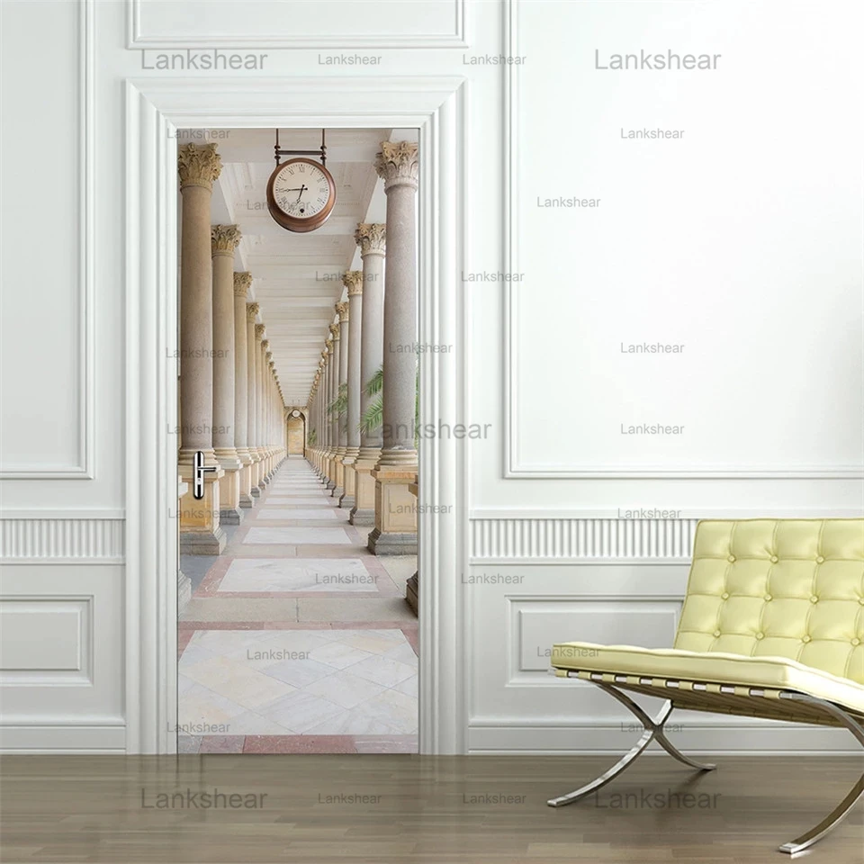 

Karlovy Colonnade Landscape Door Sticker 3D Door Decoration Self Adhesive Waterproof Pvc Wallpaper Art Mural Design Home Decor