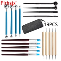 19 pcs polymer clay sculpting tools kit sculpt smoothing wax carving pottery ceramic shapers modeling carved tools storage bag