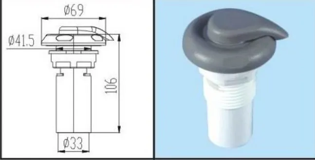 

Plastic 1" inch water adjustor water regulator air regulator for China & US spa