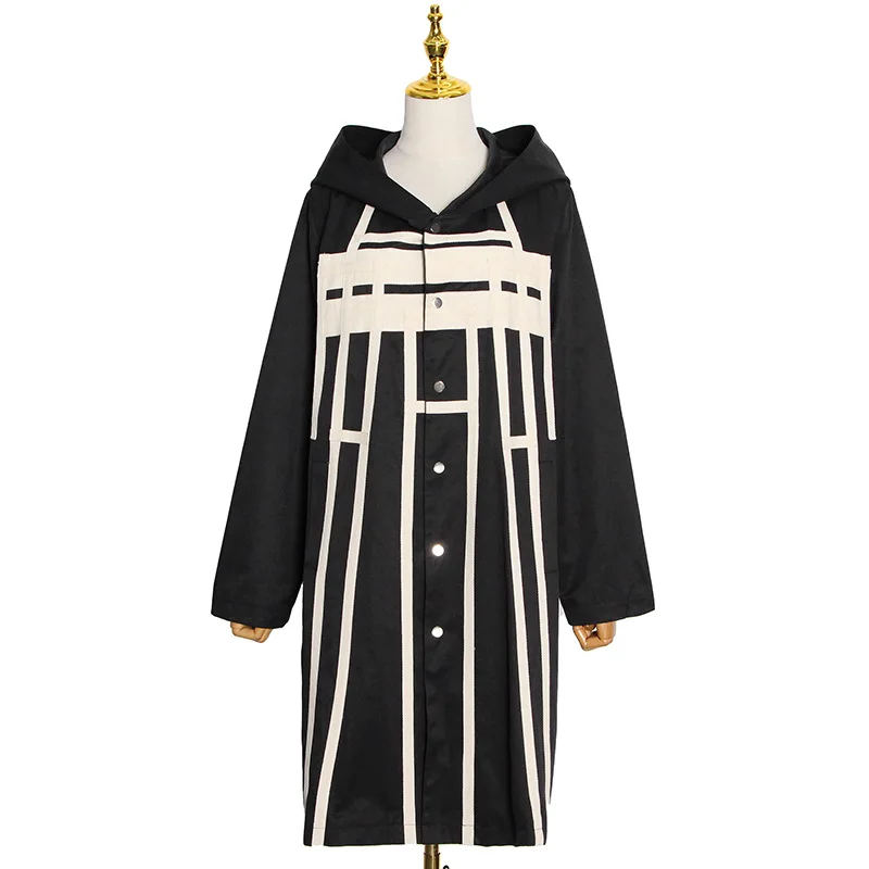 

Spring New Fashion Temperament Casual Three-dimensional Patch Single-breasted Design Mid-length Hooded Windbreaker Jacket Women