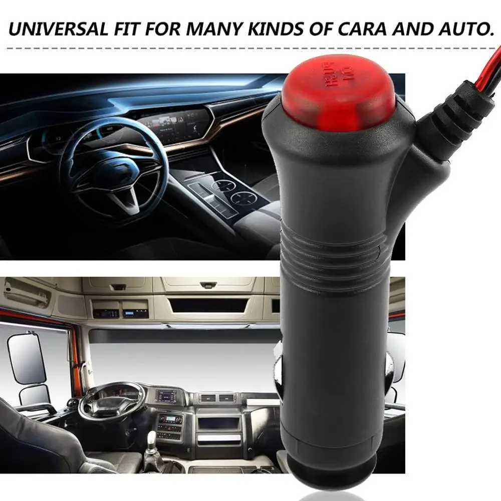 Новинка 12 в 24 В штекер автомобильный Мотоцикл гнездо прикуривателя разъем вкл.