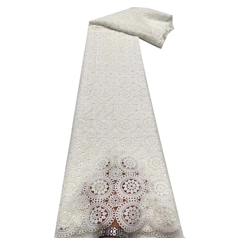 

The Latest African Lace High-Quality Embroidered Swiss Lace Fabric Nigeria Milk Wire Banquet Dress Dress In 2021 YX-cd0.215860