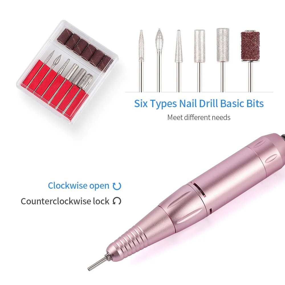3 в 1 30000 об/мин Электрическая дрель для ногтей пилка полирования пылесборник