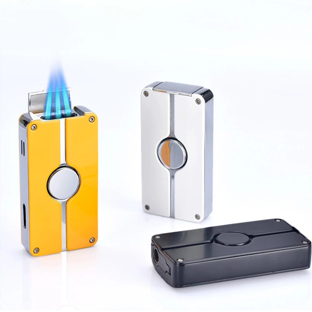 Зажигалка для сигар струйфонарь Бутановая фонарь жигалка с синим пламенем