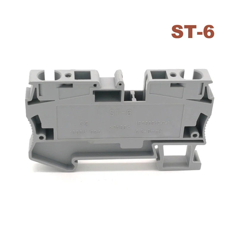 2Pcs Spring Terminal Blocks ST-10 Morsettiera Din Rail Screwless Type Terminals Block Wire Cable Connectors Copper Bornier 65A |
