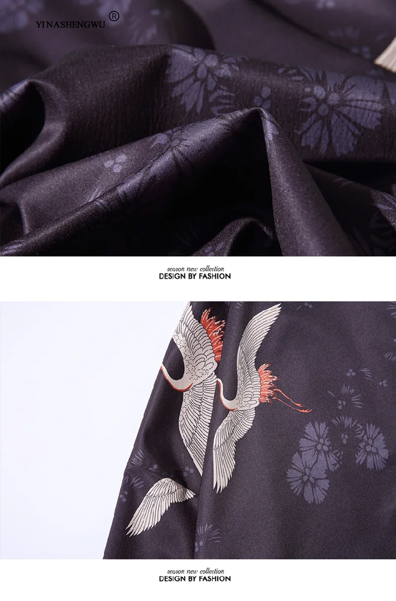 Yukata Женские кимоно кардиган для мужчин традиционное японское кимоно унисекс Harajuku пляжная свободная тонкая рубашка кран печати блузки пальто