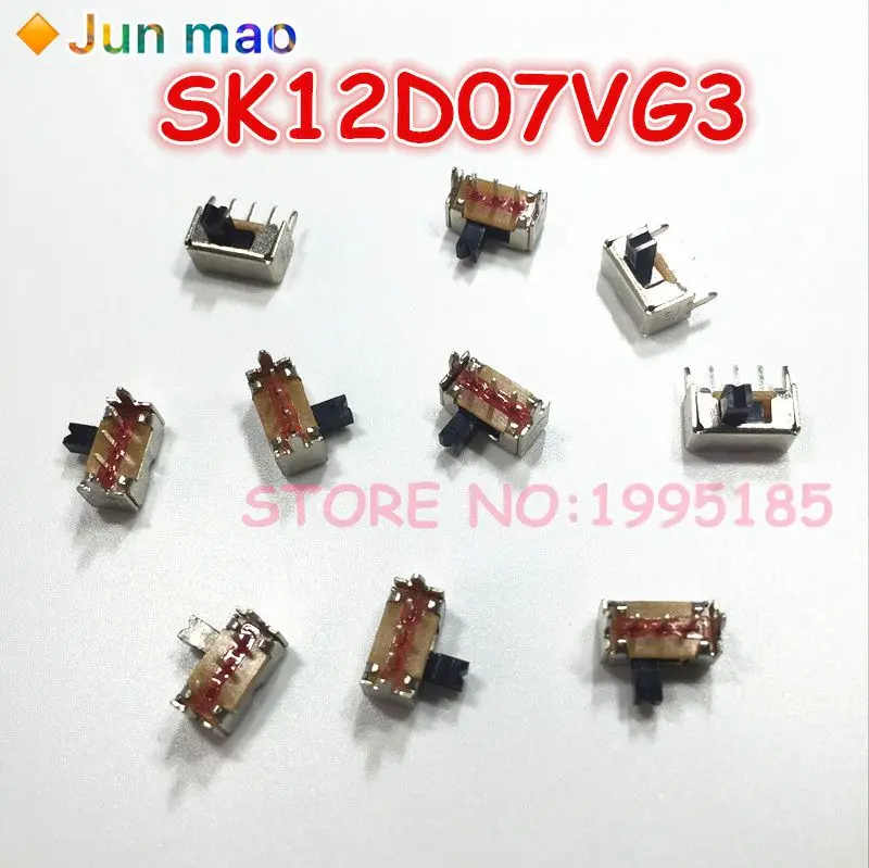 Новый 10 шт./лот 3 Pin PCB 2 Позиции 1P2T SPDT Миниатюрный скользящий переключатель Боковая