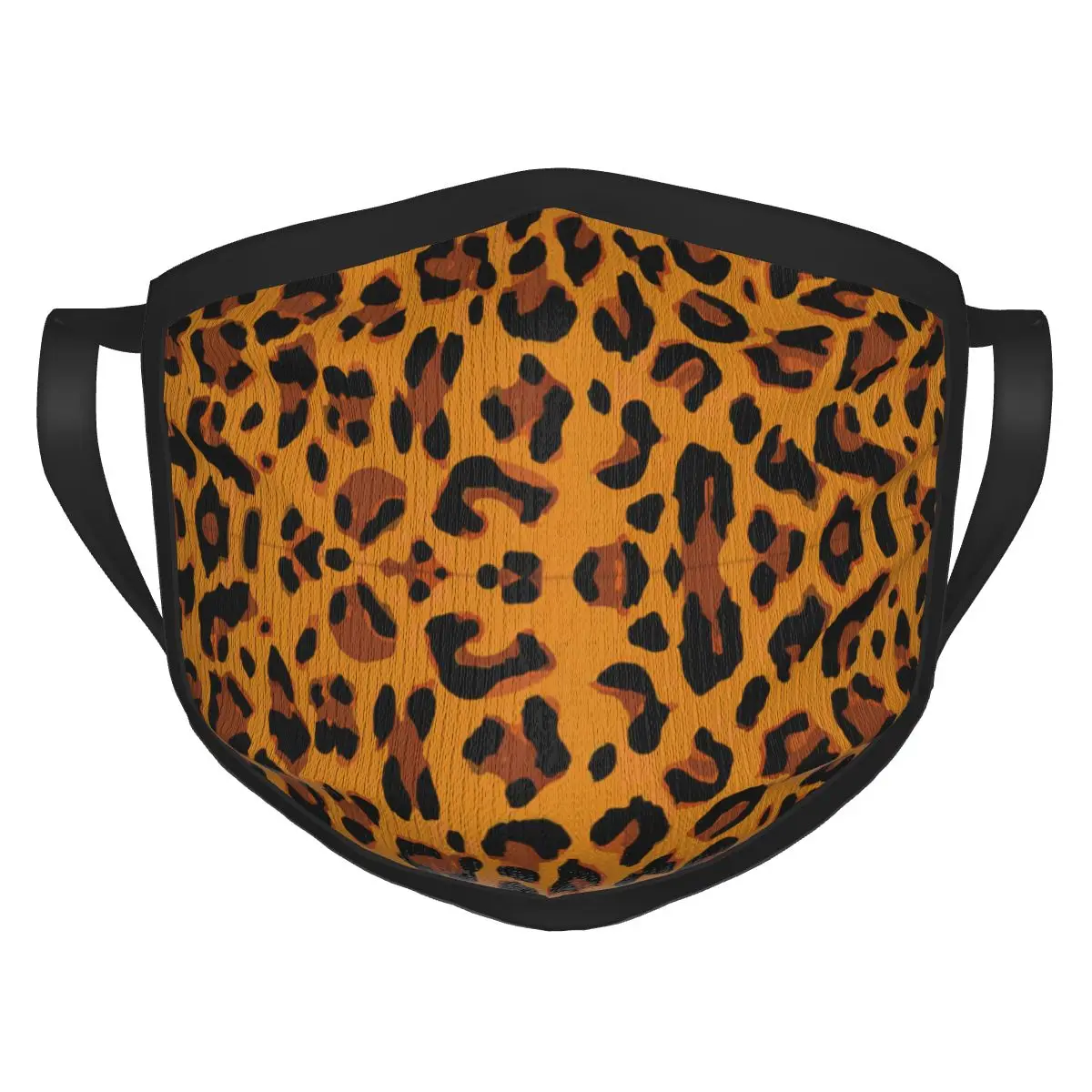 

Leopard Pattern Cool Face Mask Reusable Washable Breathable Black Border Scarf Anti Wind for Adult Women Men present