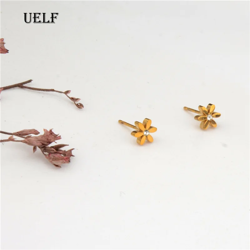 Uelf 2019 новейший дизайн бренда ушное кольцо золотого цвета серьги в форме цветка