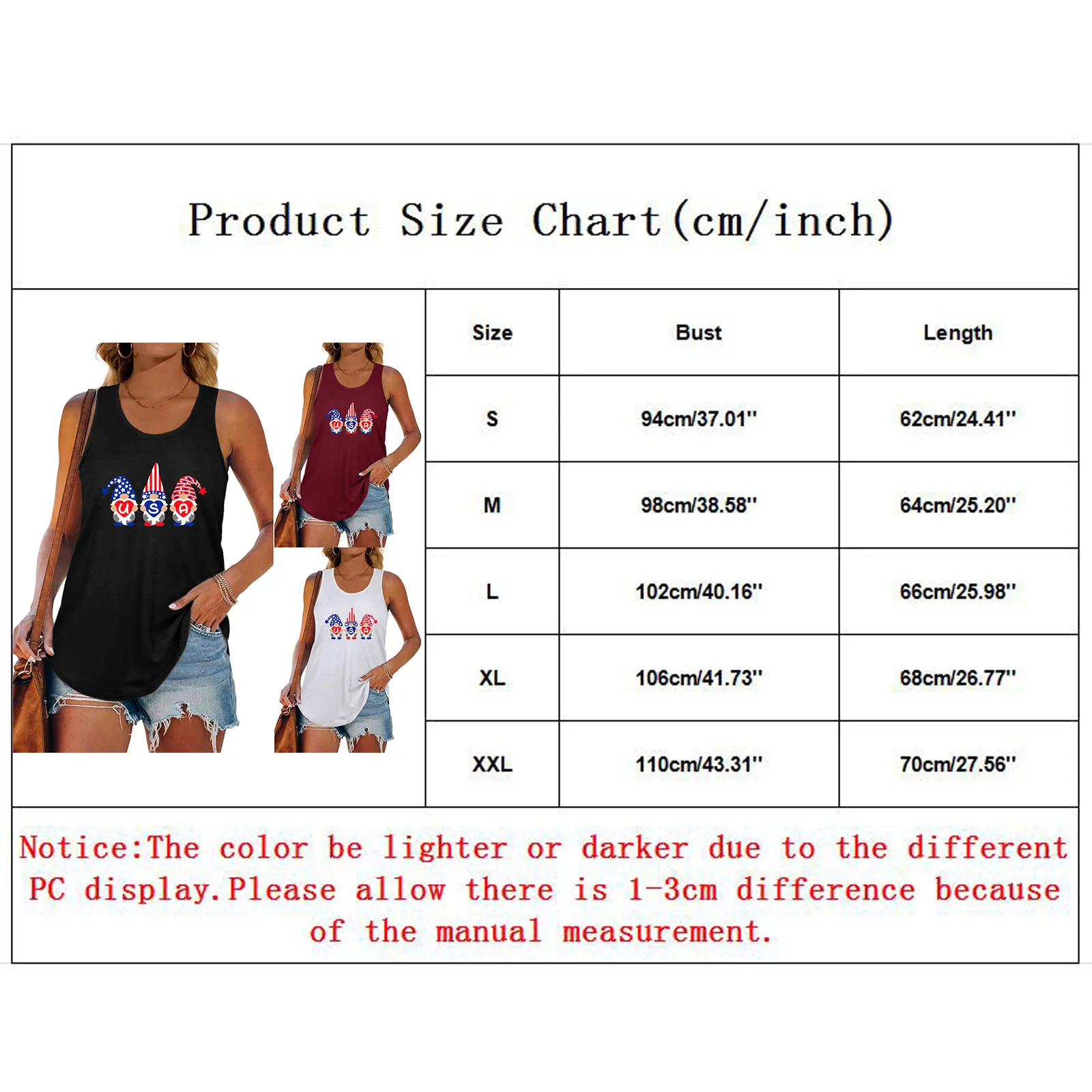

Womens Summer Printed Racerback Tank Tops Independence Day funny printed o-neck sleeveless T-Shirt top mujer haut femme#35