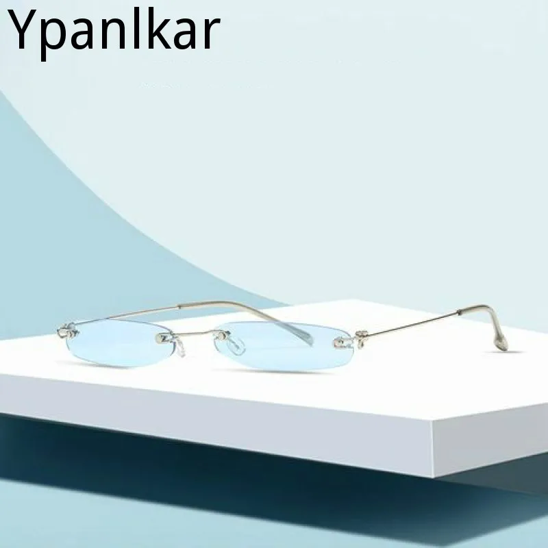 

New Personality Frameless Sunglasses European and American Trendy Sunglasses for Men and Women All-match Small Frame Sunglasses