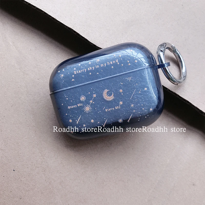 

Чехол для Apple Airpods 1, 2 pro, 3, мягкий чехол с кольцом для наушников, Космические Планеты, прозрачный синий, Bluetooth чехол для гарнитуры наушников