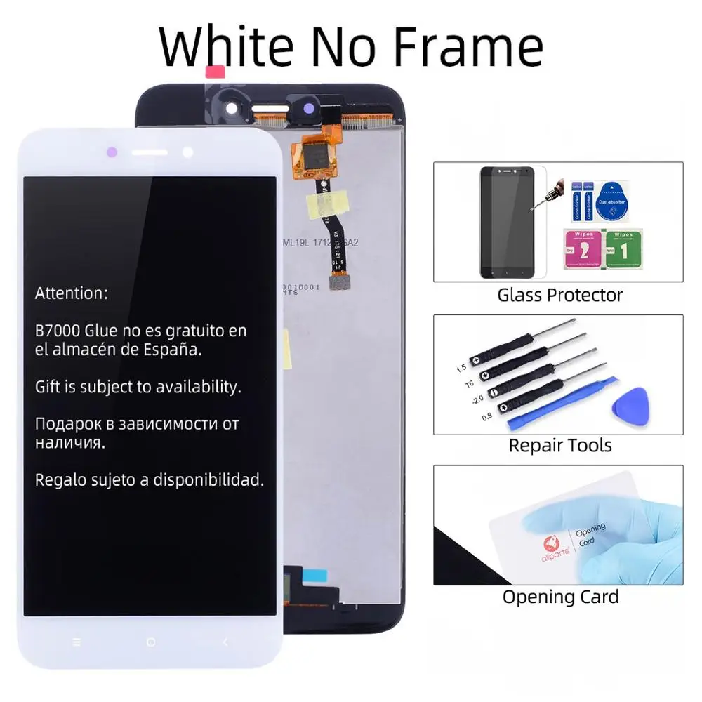 Дисплей для Xiaomi Redmi 5A LCD в сборе с тачскрином на рамке 5.0'' черный белый золото - Цвет: White No Frame