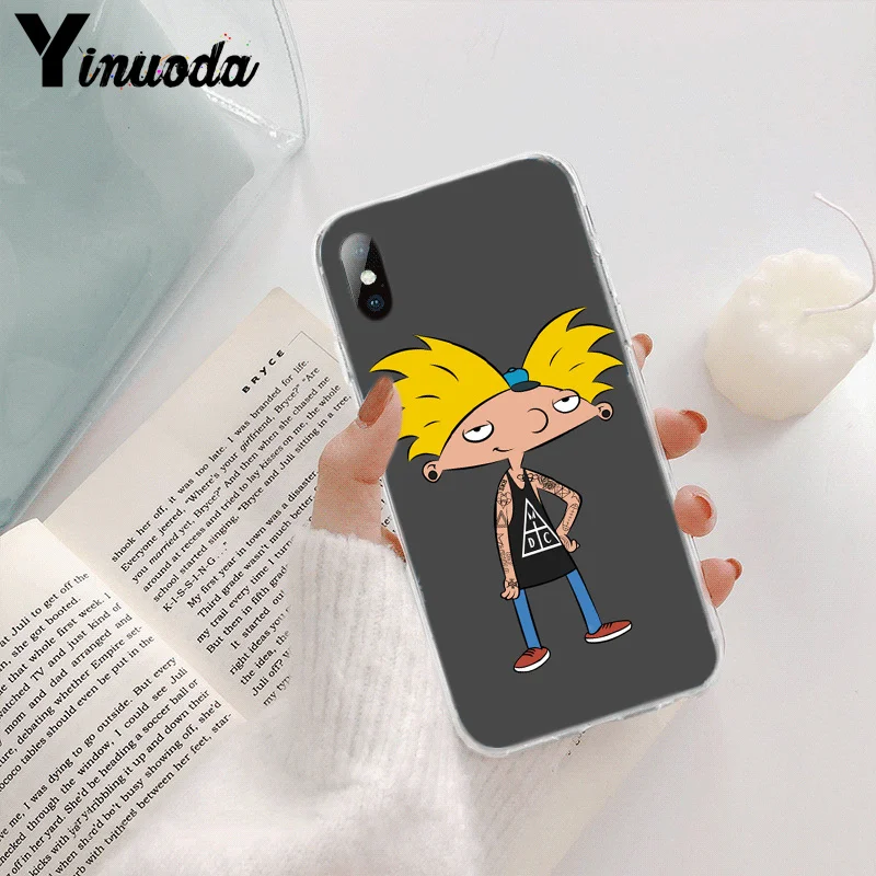 Yinuoda Hey Arnold TPU Мягкий силиконовый прозрачный чехол для телефона iPhone 8 7 6 6S Plus X XS MAX 5 5S SE XR 11 pro max