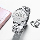 Роскошные женские часы NIBOSI, модные водонепроницаемые кварцевые наручные часы с хронографом и браслетом