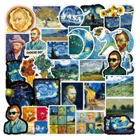 50pcspack famous painting van gogh works sticker diy craft scrapbooking album junk journal happy planner decorative stickers