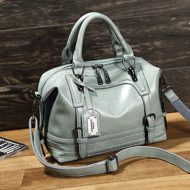 Винтажная Бостонская сумка из мягкой вощеной кожи роскошные дизайнерские сумки